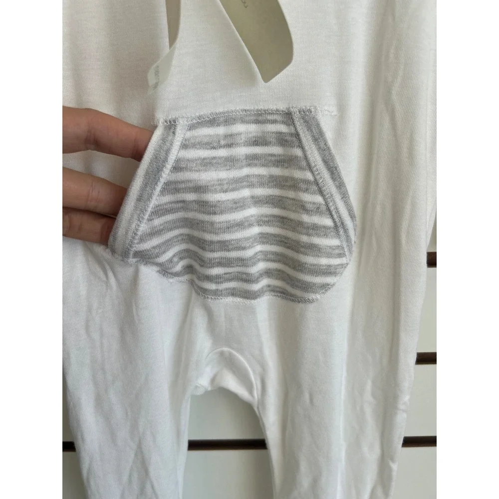 Paige Lauren Baby White‎ Footed Outfit Romper Striped Pocket 12 18 Months